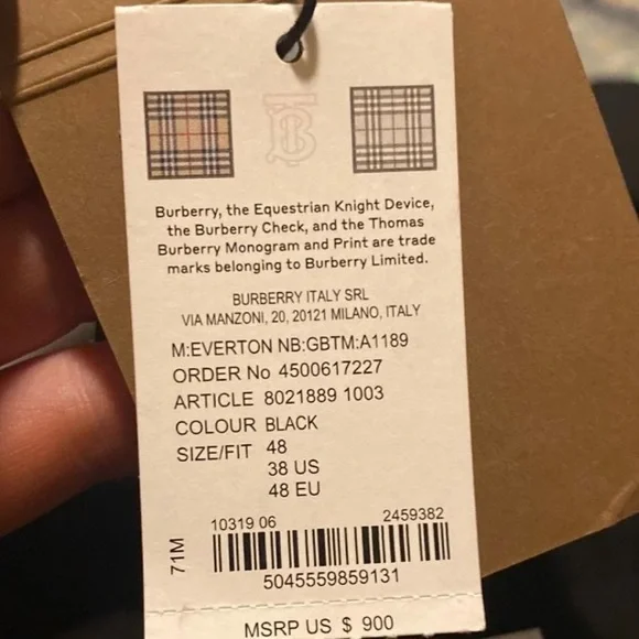 Men’s Burberry coat